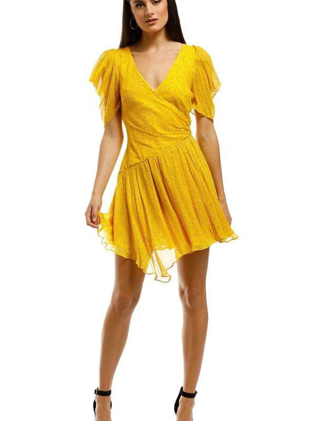 Bec + Bridge Hibiscus Golden Mini Dress - Size 8 - Yellow for rent on The Volte - main image