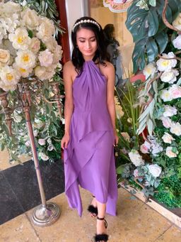 Willow Asymmetric Silk Crepe Dress Size 6 for rent on The Volte - image 2