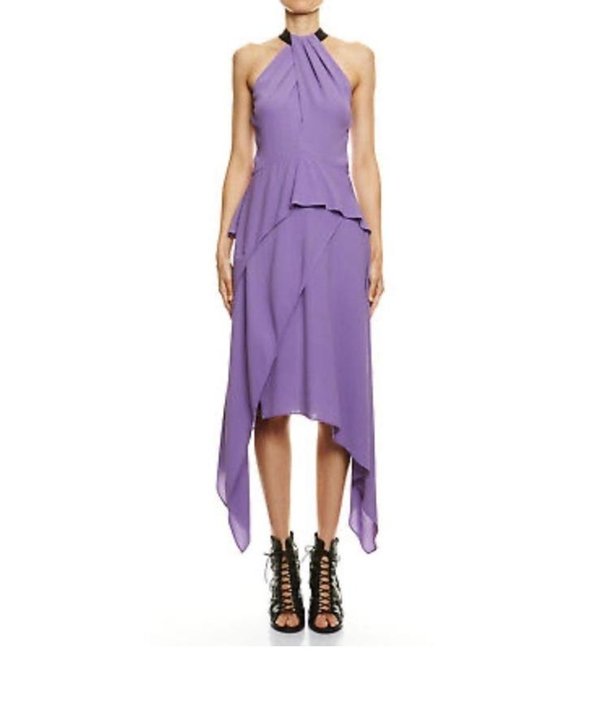 Willow Asymmetric Silk Crepe Dress Size 6 - Image 1