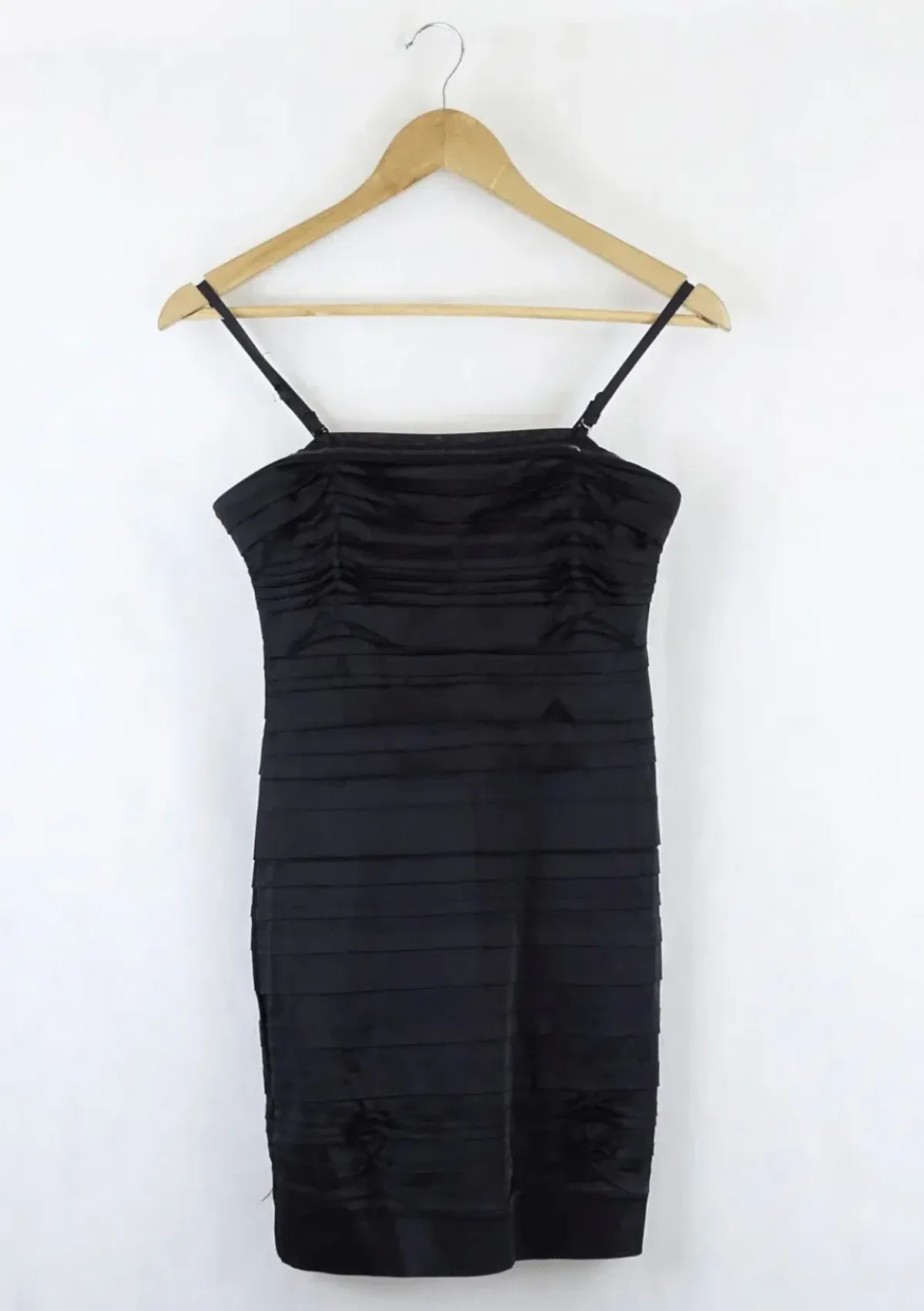 Wayne Cooper Black Mini Dress Size 8 | Satin Silk Finish Cocktail & Formal Evening Wear - Image 1