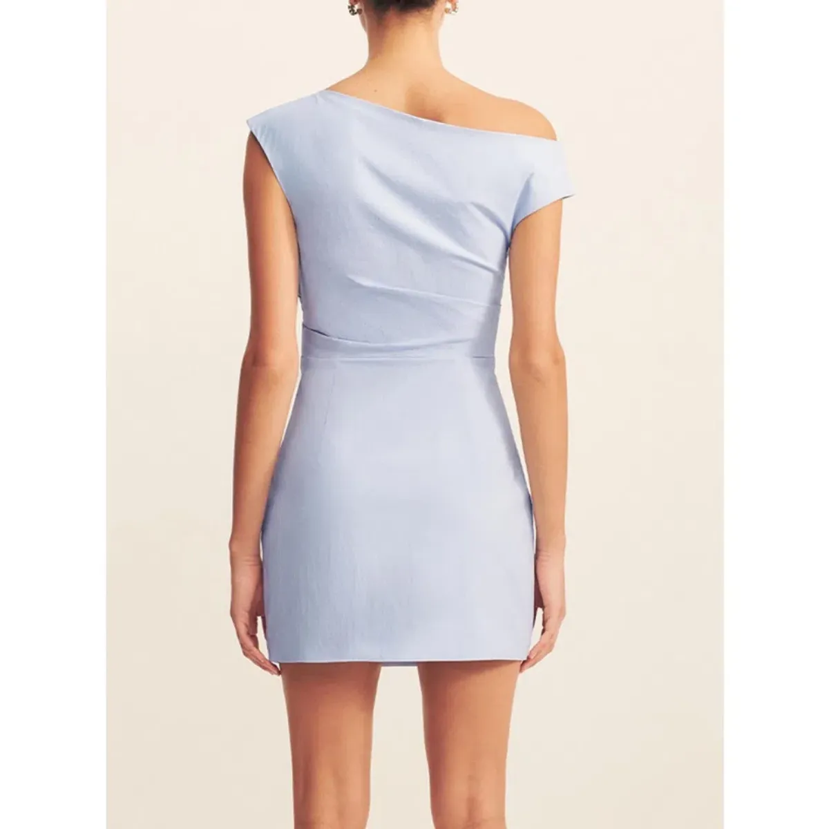 Shona Joy Campbell Off Shoulder Mini Dress - Cornflower Blue - Size 6 - Image 3