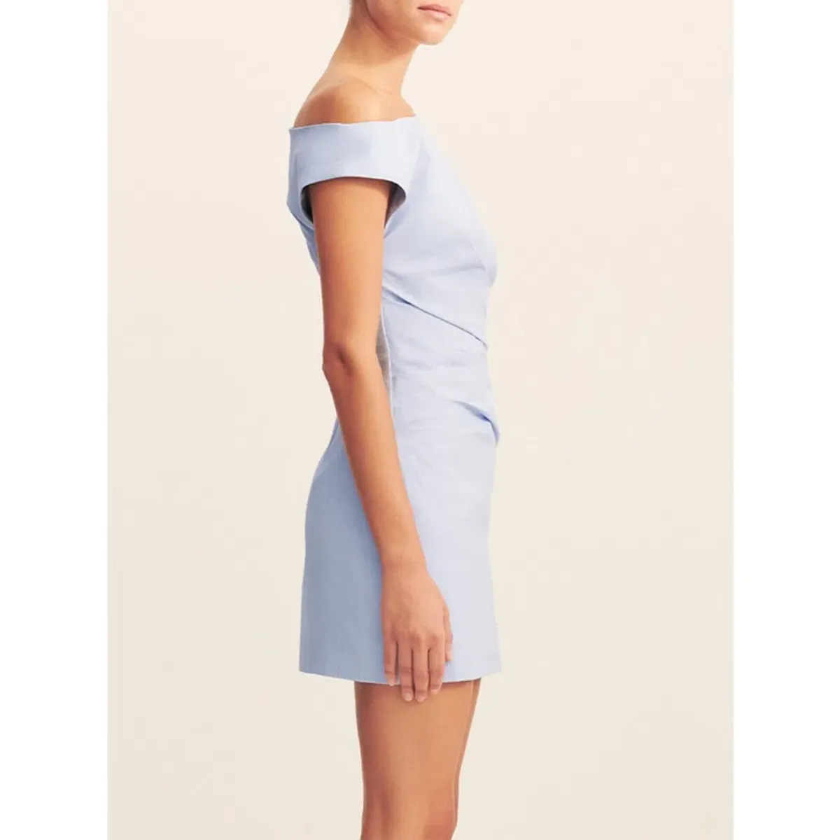 Shona Joy Campbell Off Shoulder Mini Dress - Cornflower Blue - Size 6 - Image 2