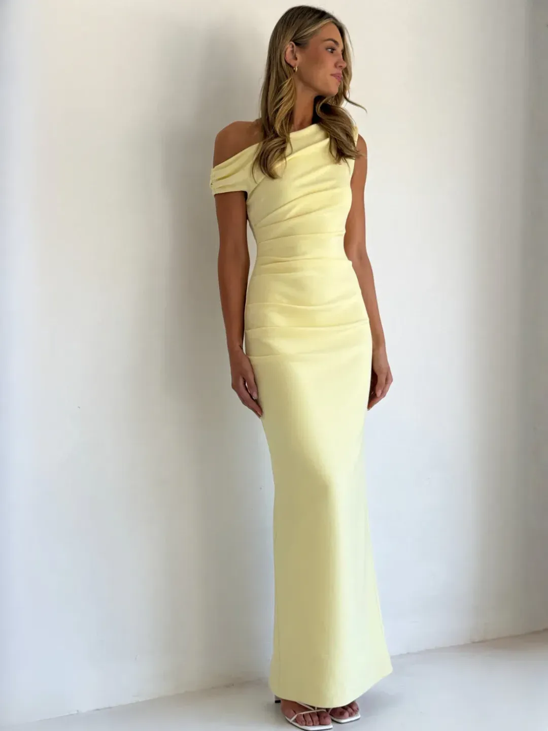 By Nicola Sophia Maxi Dress size 14 Pastel Lemon for rent on The Volte - main image
