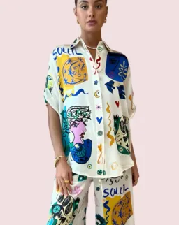 Alemais Soleil Silk Shirt Size 12 for rent on The Volte - image 3