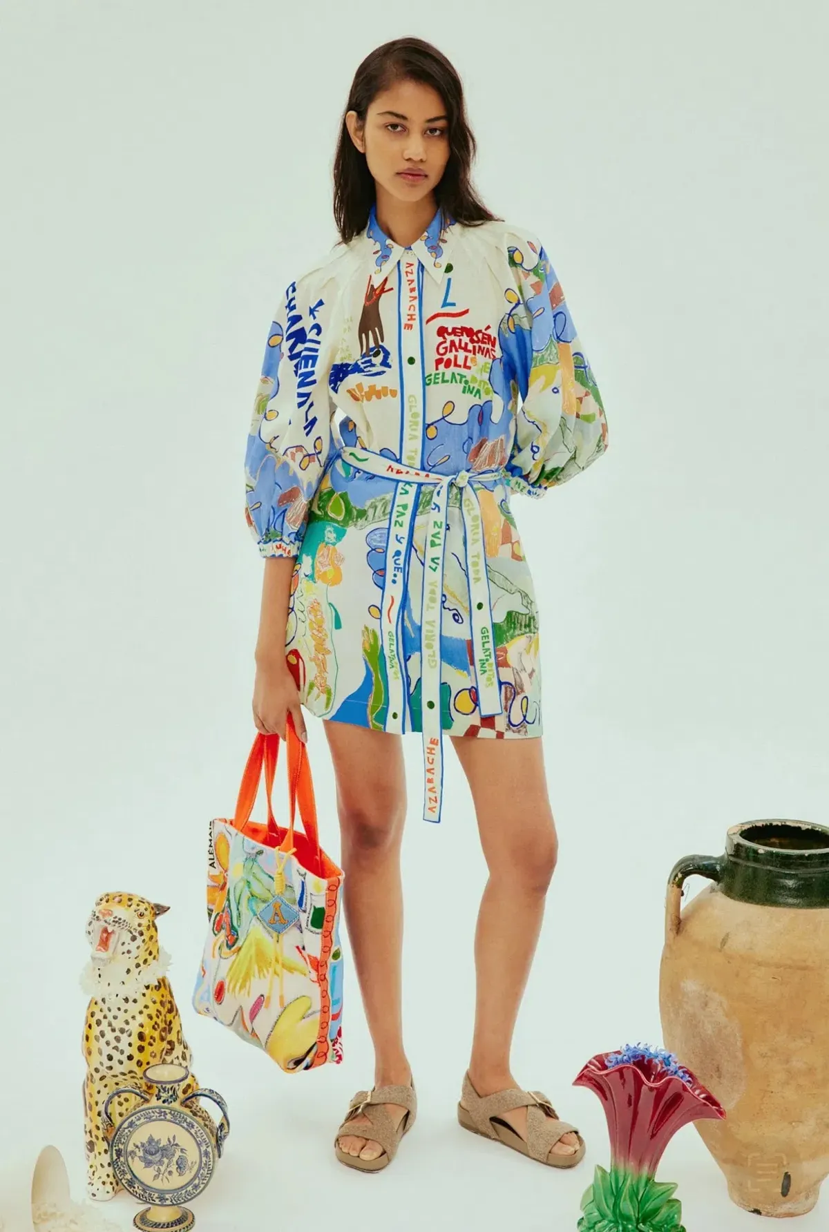 ALEMAIS NADIA MINI SHIRTDRESS PRINT SIZE AU 10 - Image 2