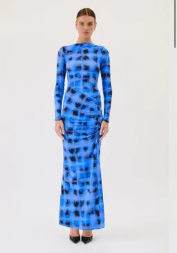 Suboo SHIBORI LONG SLEEVE ROUCHED MAXI DRESS - size S for rent on The Volte - image 1