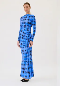 Suboo SHIBORI LONG SLEEVE ROUCHED MAXI DRESS - size S for rent on The Volte - image 4