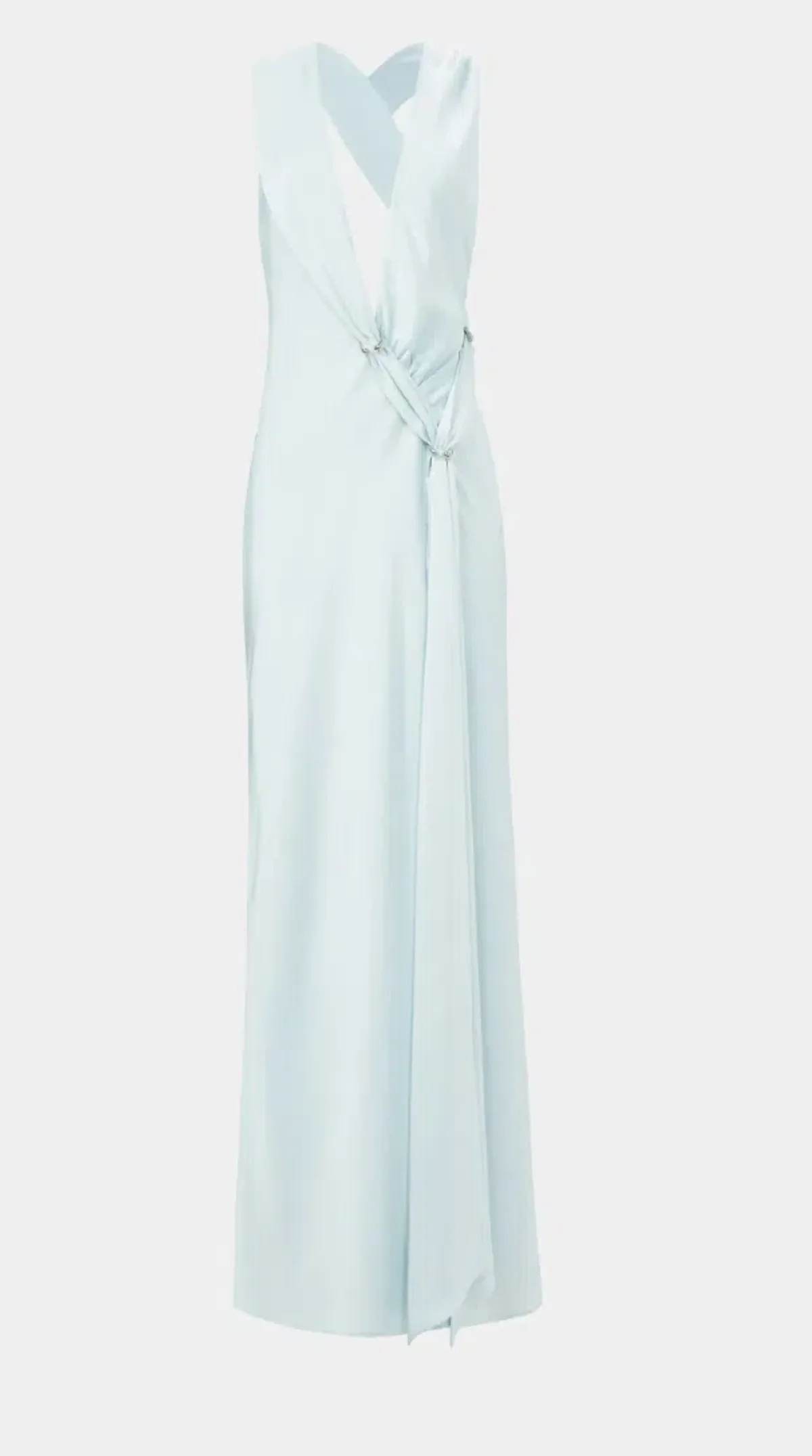Misha Collection "The Harlow" Satin Dress - Ice Blue - Maxi Open Back Size Small S 8 (6 - 10) - Image 8
