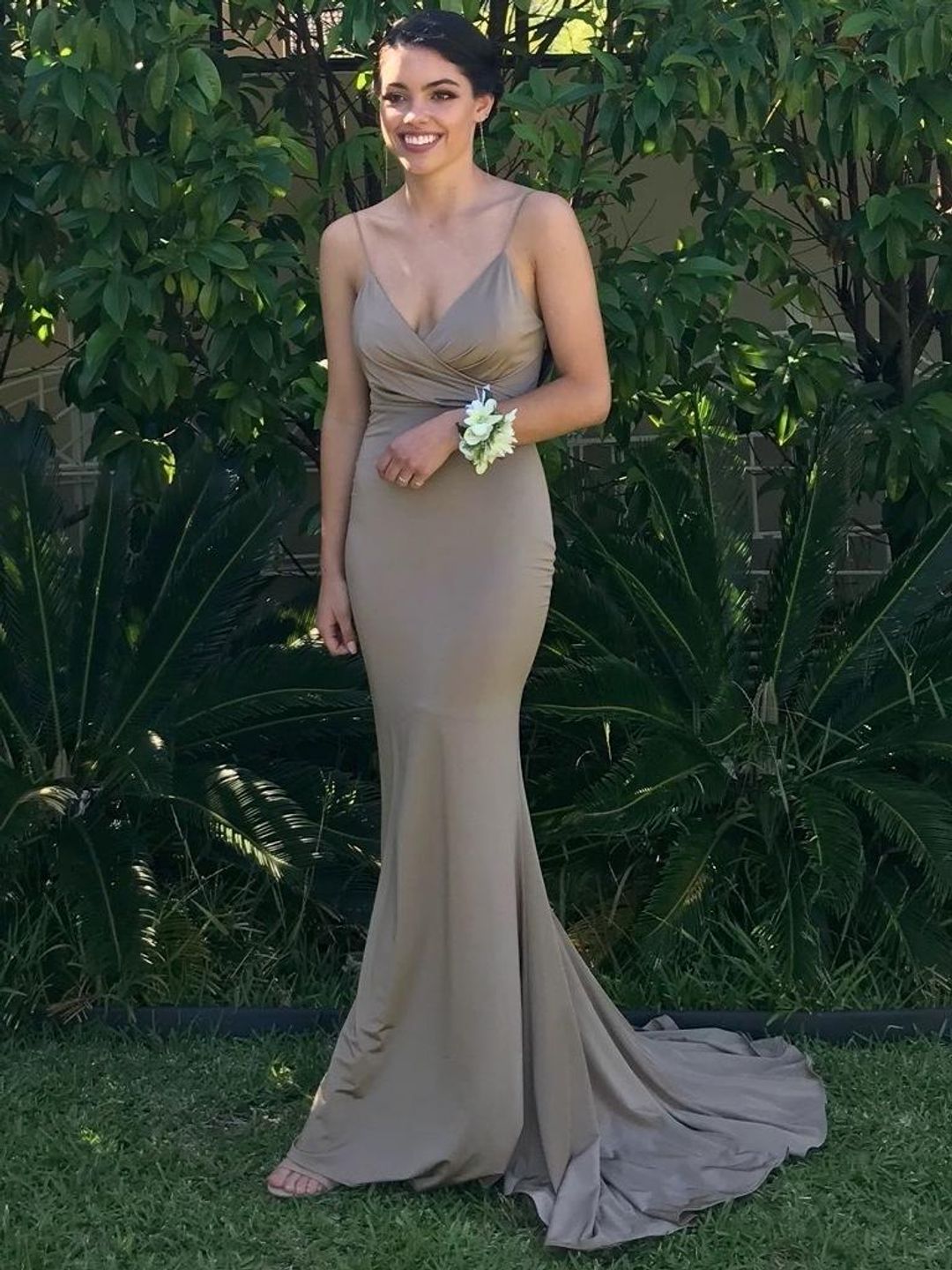 Elle Zeitoune champagne gown size 8 for rent on The Volte - main image