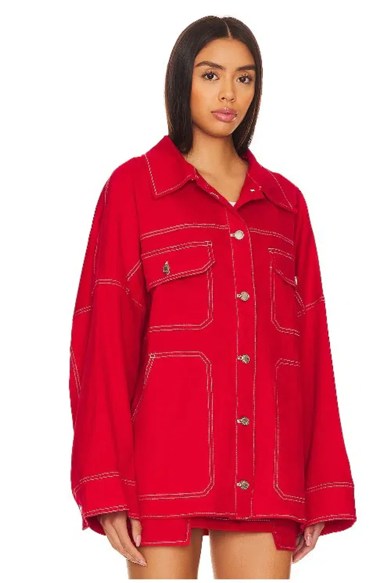 BY.DYLN Cooper Jacket & Cyrus Jeans Red Size 8 - Image 5