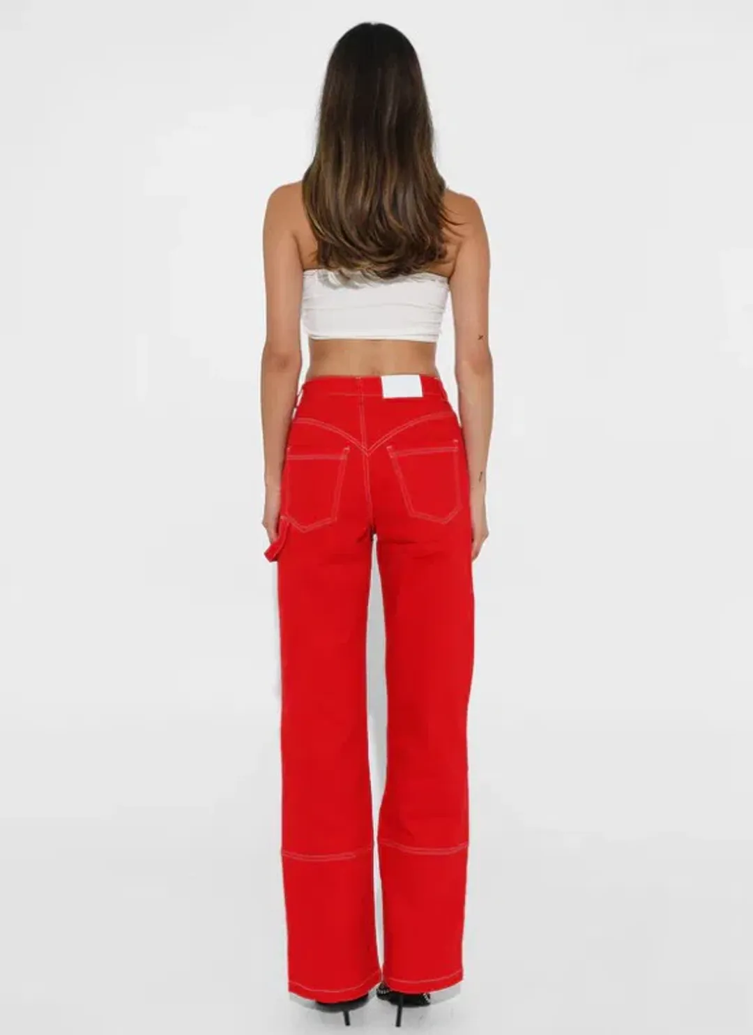 BY.DYLN Cooper Jacket & Cyrus Jeans Red Size 8 for rent on The Volte - main image