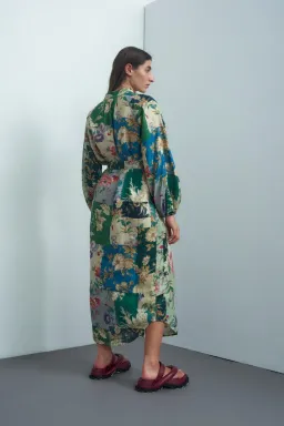Alemais Loretta Patchwork Midi In Sage Floral for rent on The Volte - image 2