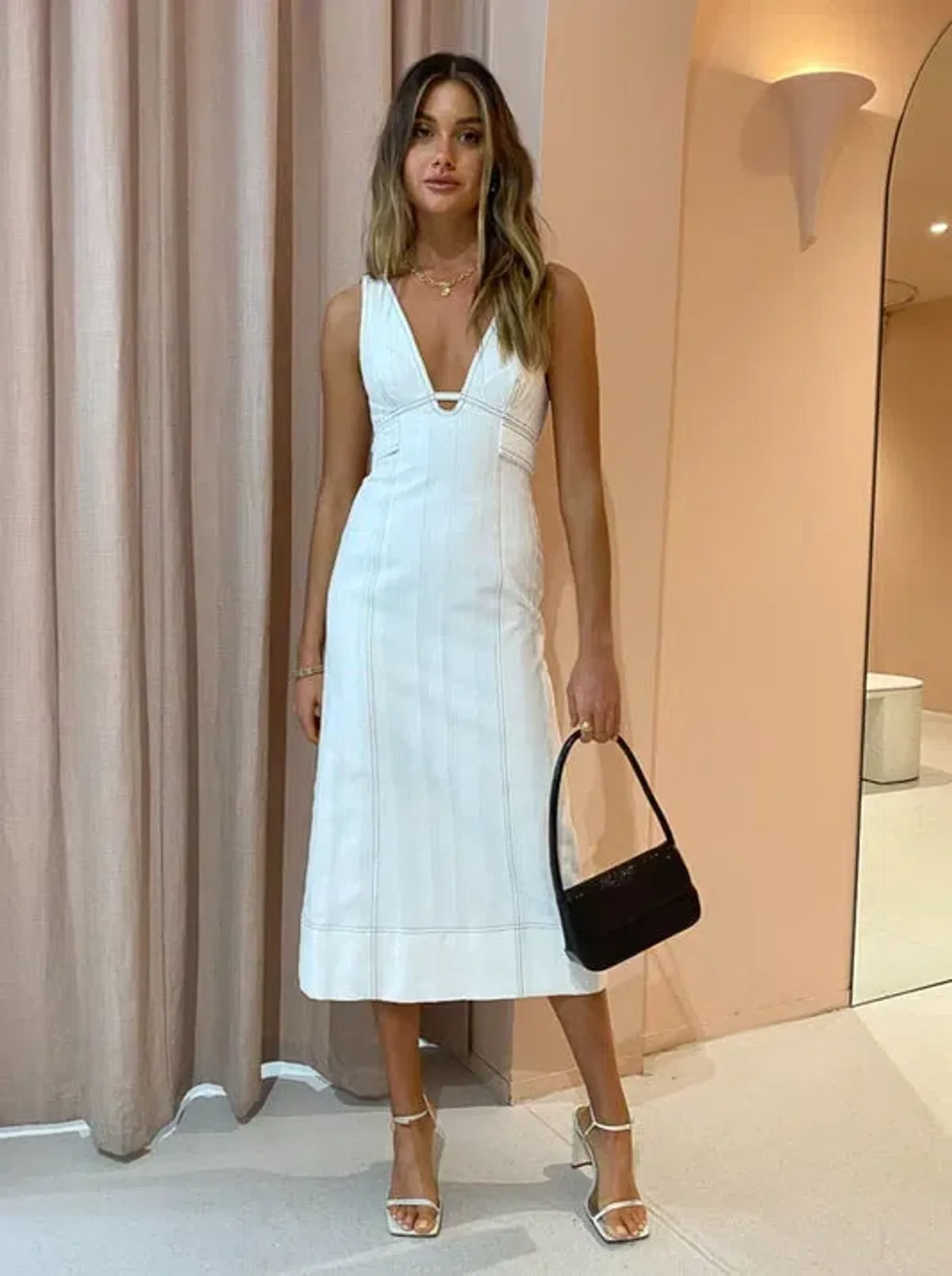 ACLER white midi dress - Image 2