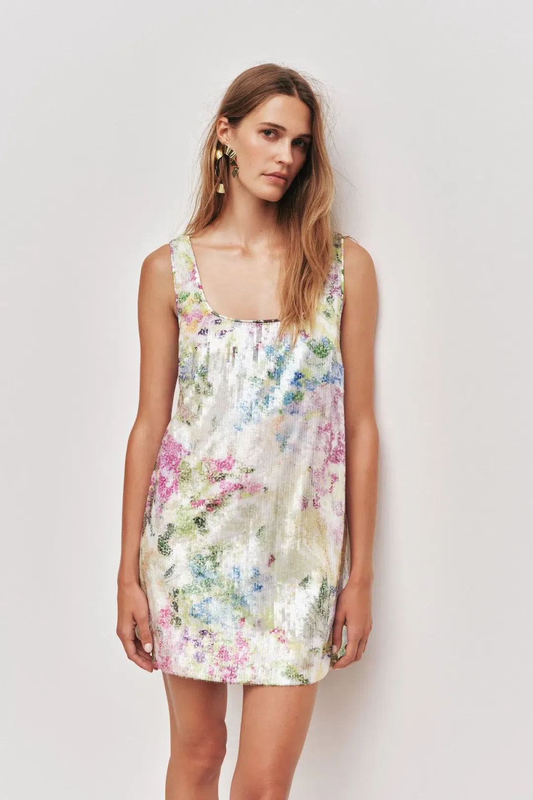 Aje Dahlia Mini Dress in Lavandula Sequin Multi Size 10 for rent on The Volte - main image