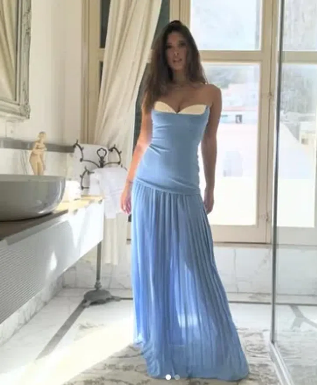 She Is Olla Nicolette Maxi Dress in Cornflower 8 for rent on The Volte - main image