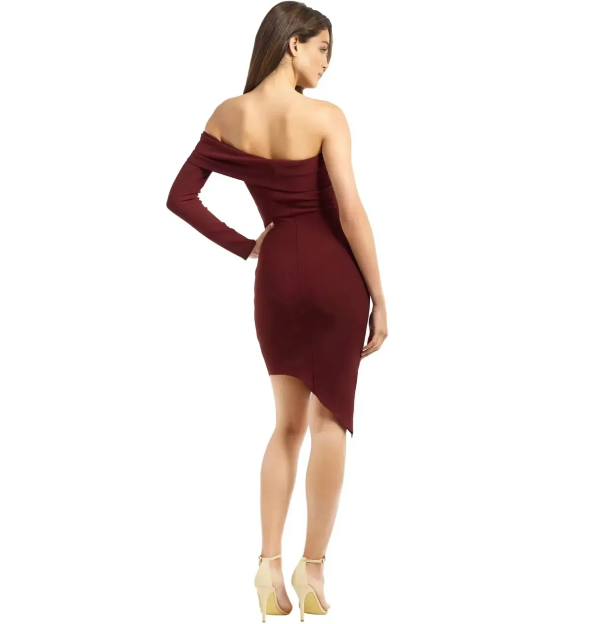 Bec & Bridge Love Ruler Asymmetrical Dress Burgundy Size AU 10 - Image 3