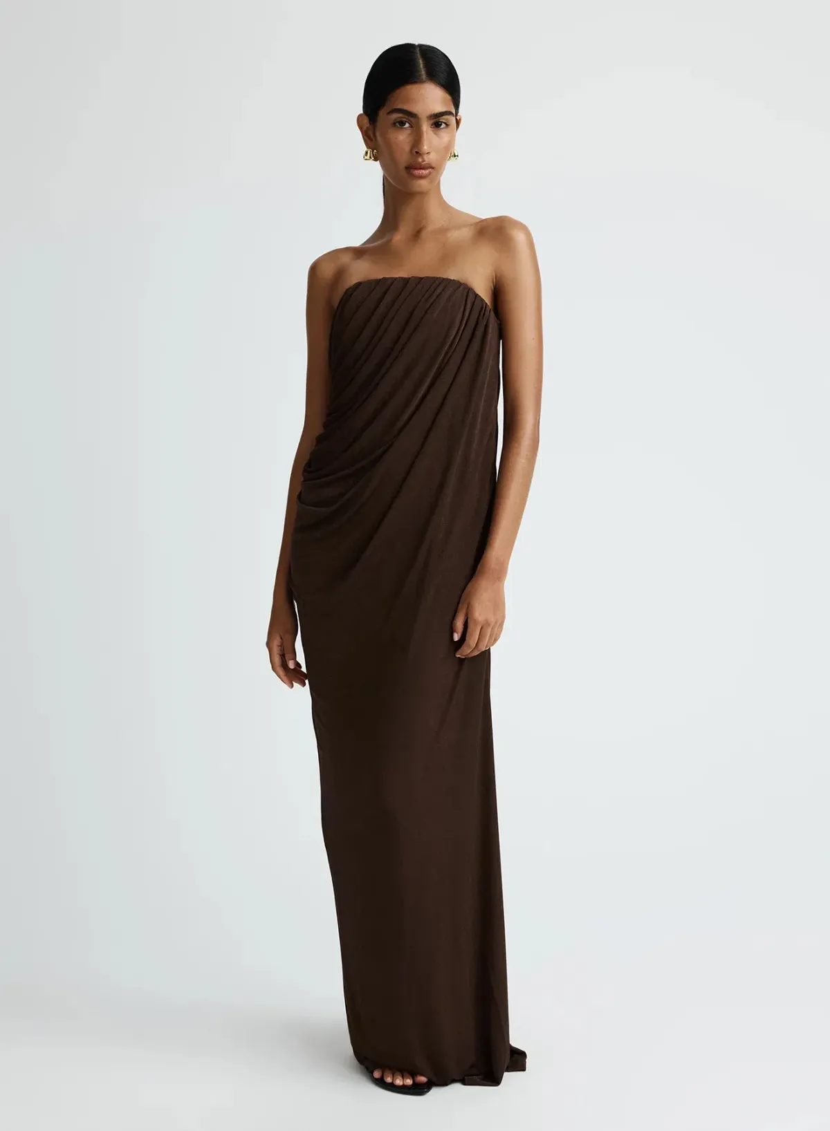 Anna Quan Zella Dress Espresso AU Size 8 for rent on The Volte - main image