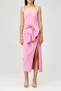 Acler Habana Midi Dress Pop Pink Size 6 for rent on The Volte - image 1