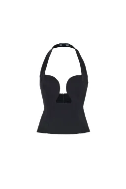 Kookai Alto Low Cut Top in black size 8 for rent on The Volte - image 3
