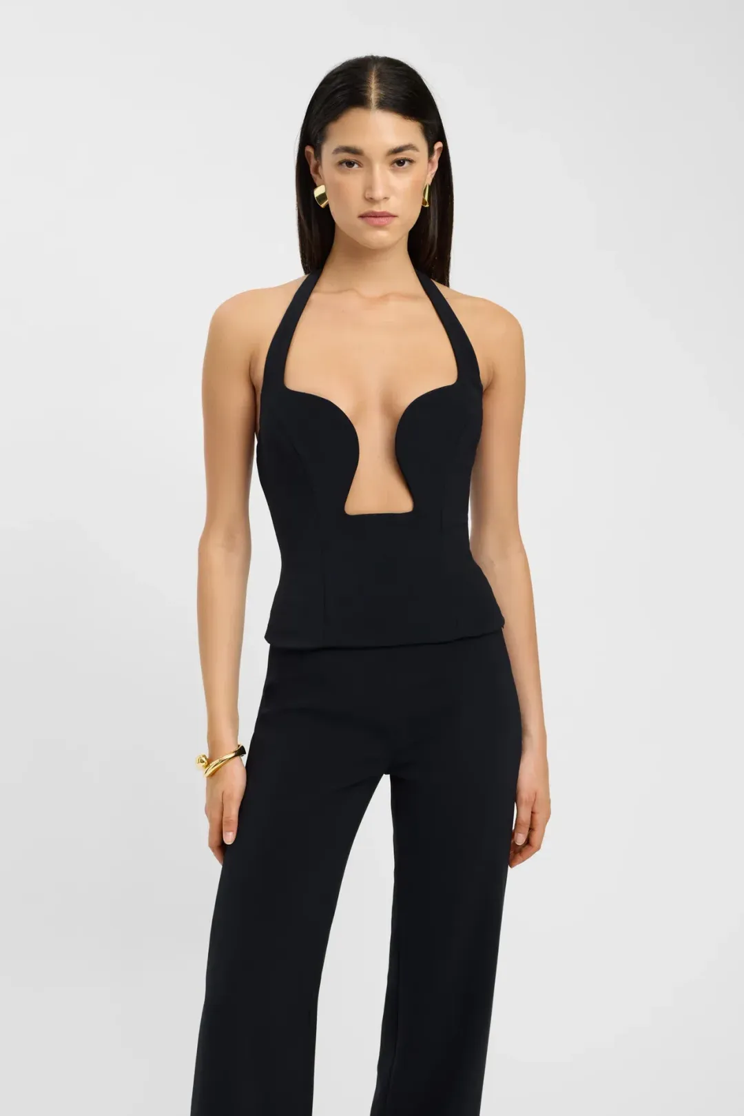 Kookai Alto Low Cut Top in black size 8 for rent on The Volte - main image