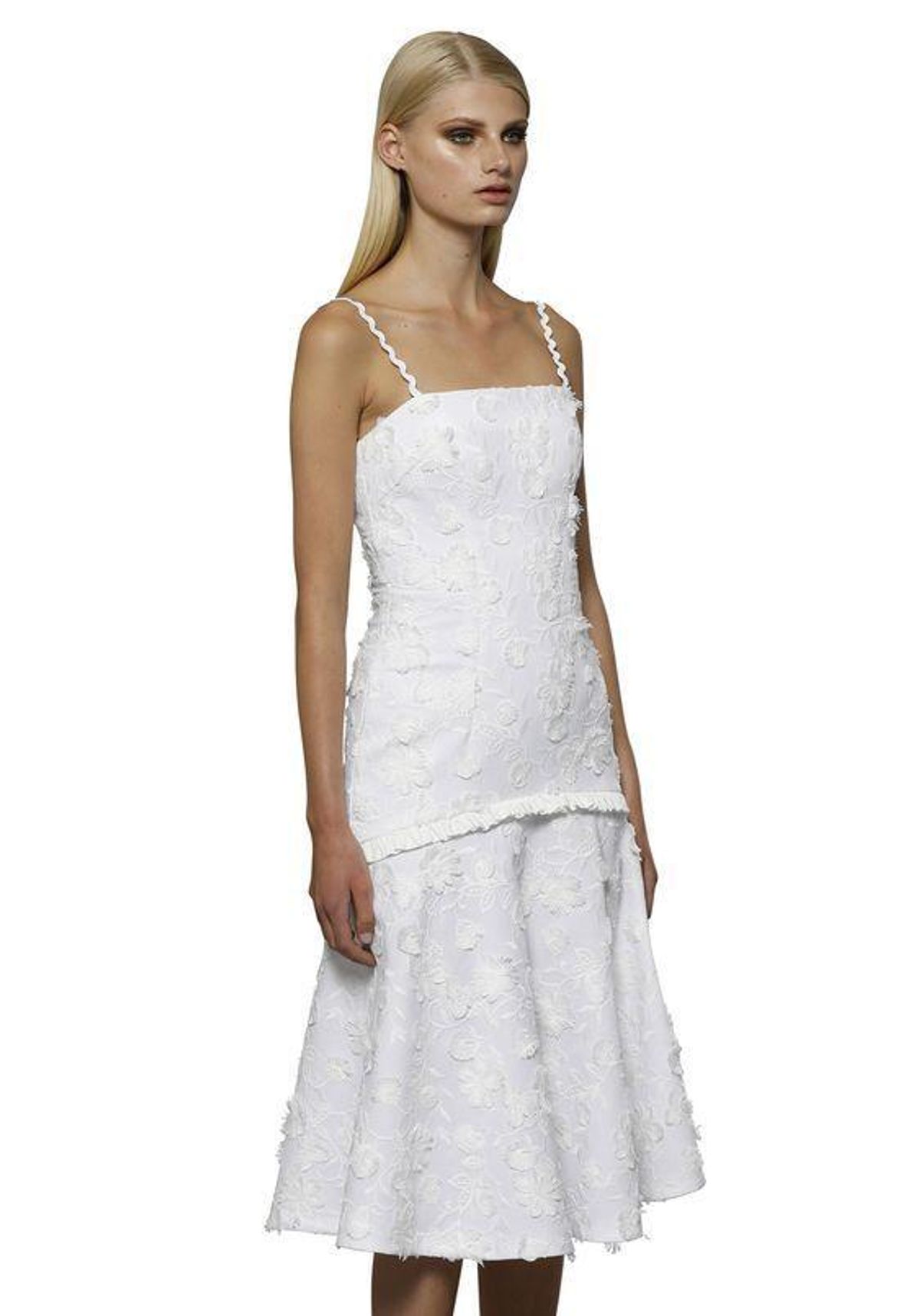 By Johnny Drop Flare Midi Secret Garden Dress in White size 8 - Image 1