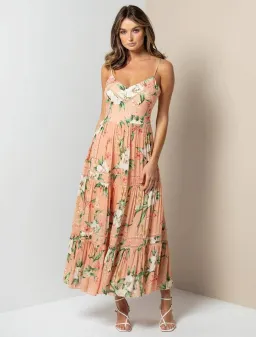 Forever New Tanya tiered midi dress Floral Size 4 for rent on The Volte - image 1