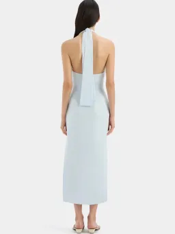 Sir The Label Iris Linen Halterneck Midi Dress in Light Blue AU Size 8 / Sir Size 1 for rent on The Volte - image 4