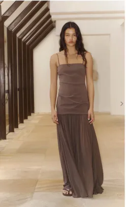 Bec & Bridge REID DROP WAIST MAXI DRESS in Milk Choc Size 8 for rent on The Volte - image 4