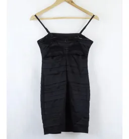 Wayne Cooper Black Mini Dress Size 8 | Satin Silk Finish Cocktail & Formal Evening Wear for rent on The Volte - image 2