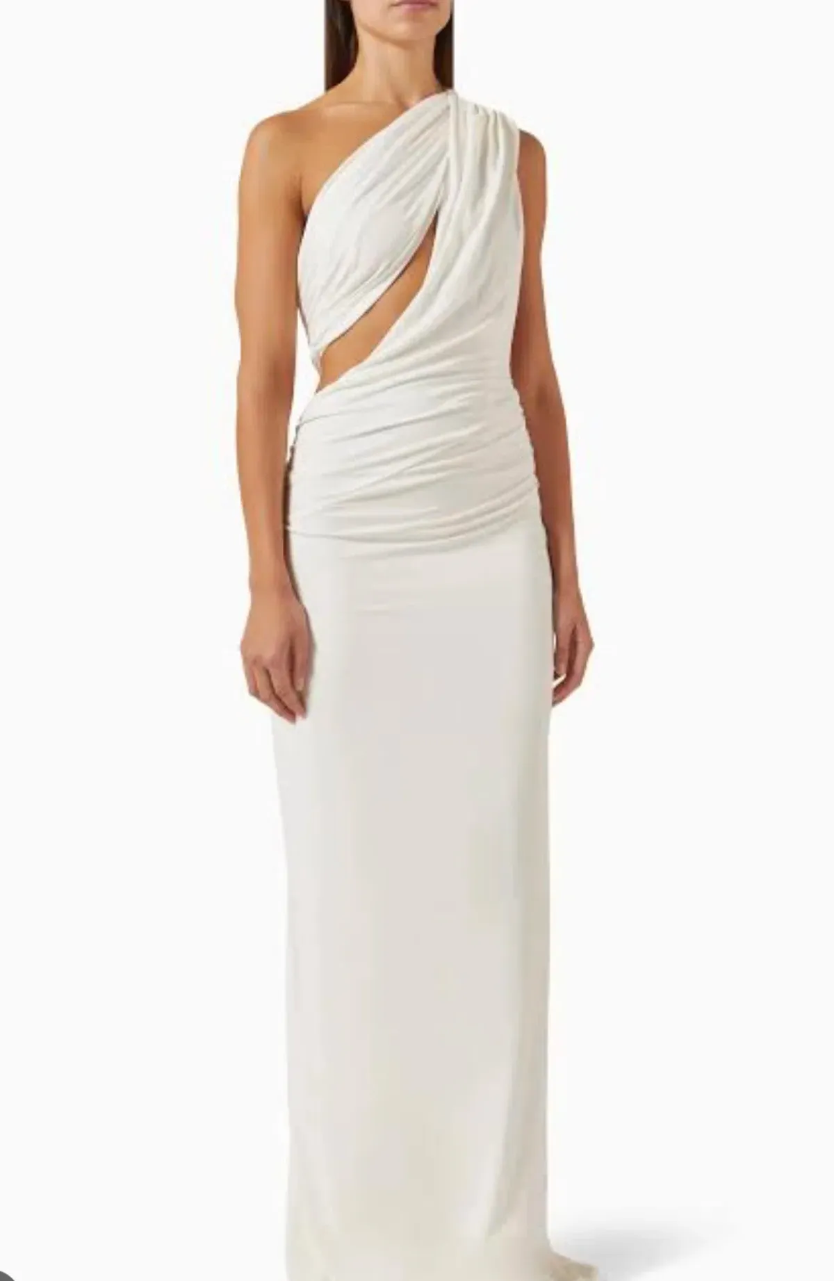 THE SOLSTICE CUPRO MAXI DRESS IN IVORY - S - Image 1