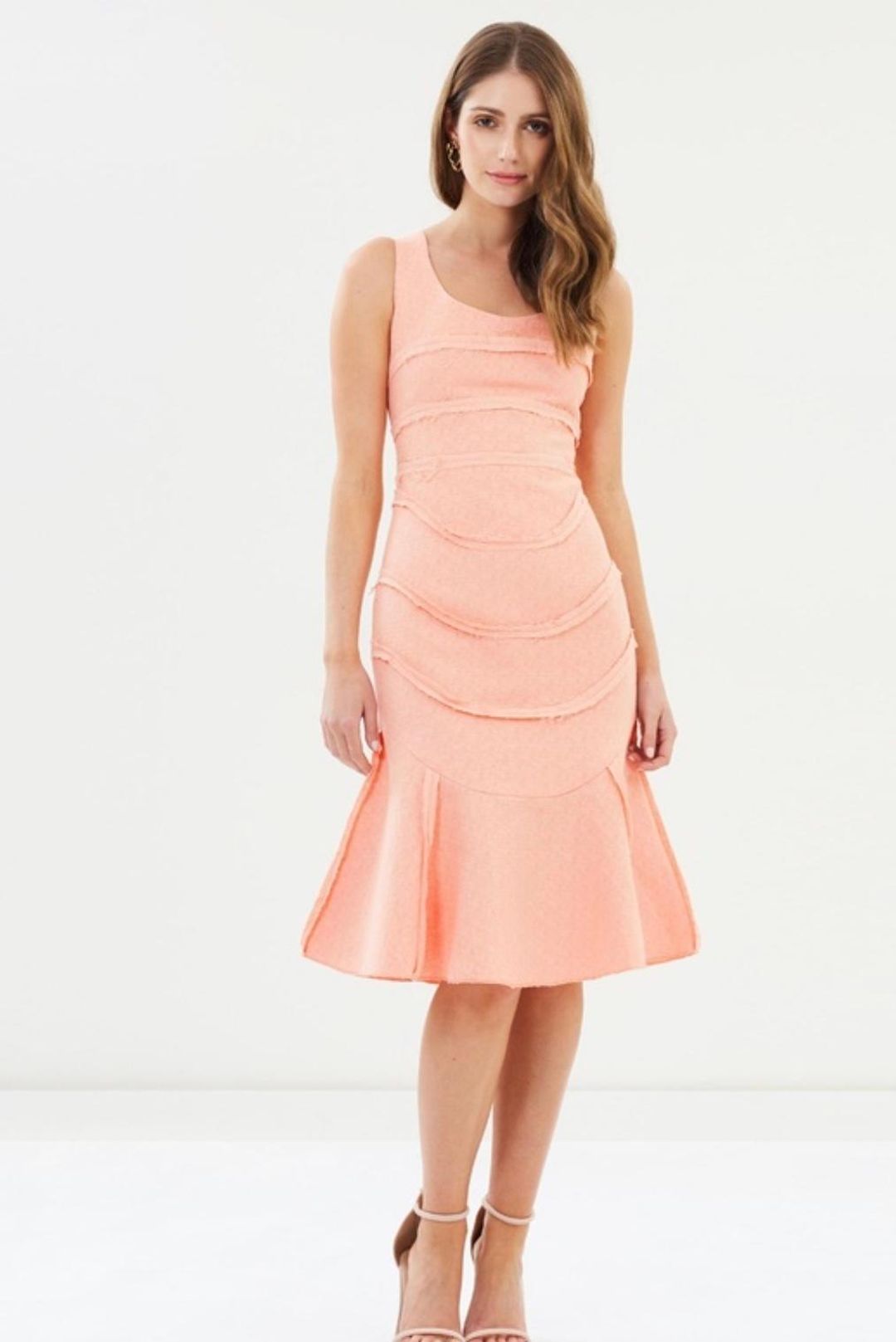 Mossman Finish Line Midi Dress Orange Size 14 for rent on The Volte - main image