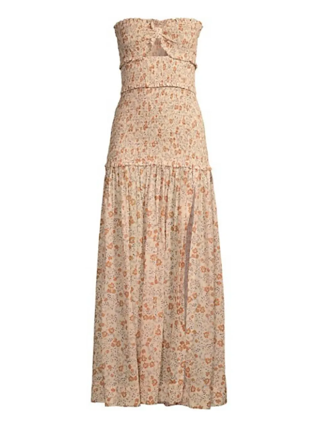 Вес & Bridge Janice Smocked Ruffle Maxi Dress for rent on The Volte - main image