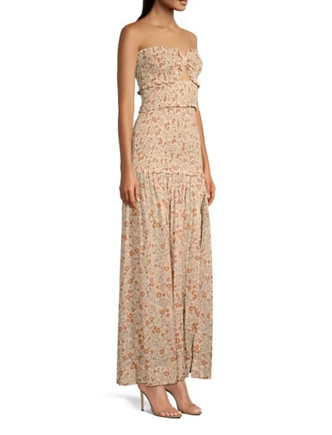Вес & Bridge Janice Smocked Ruffle Maxi Dress for rent on The Volte - main image