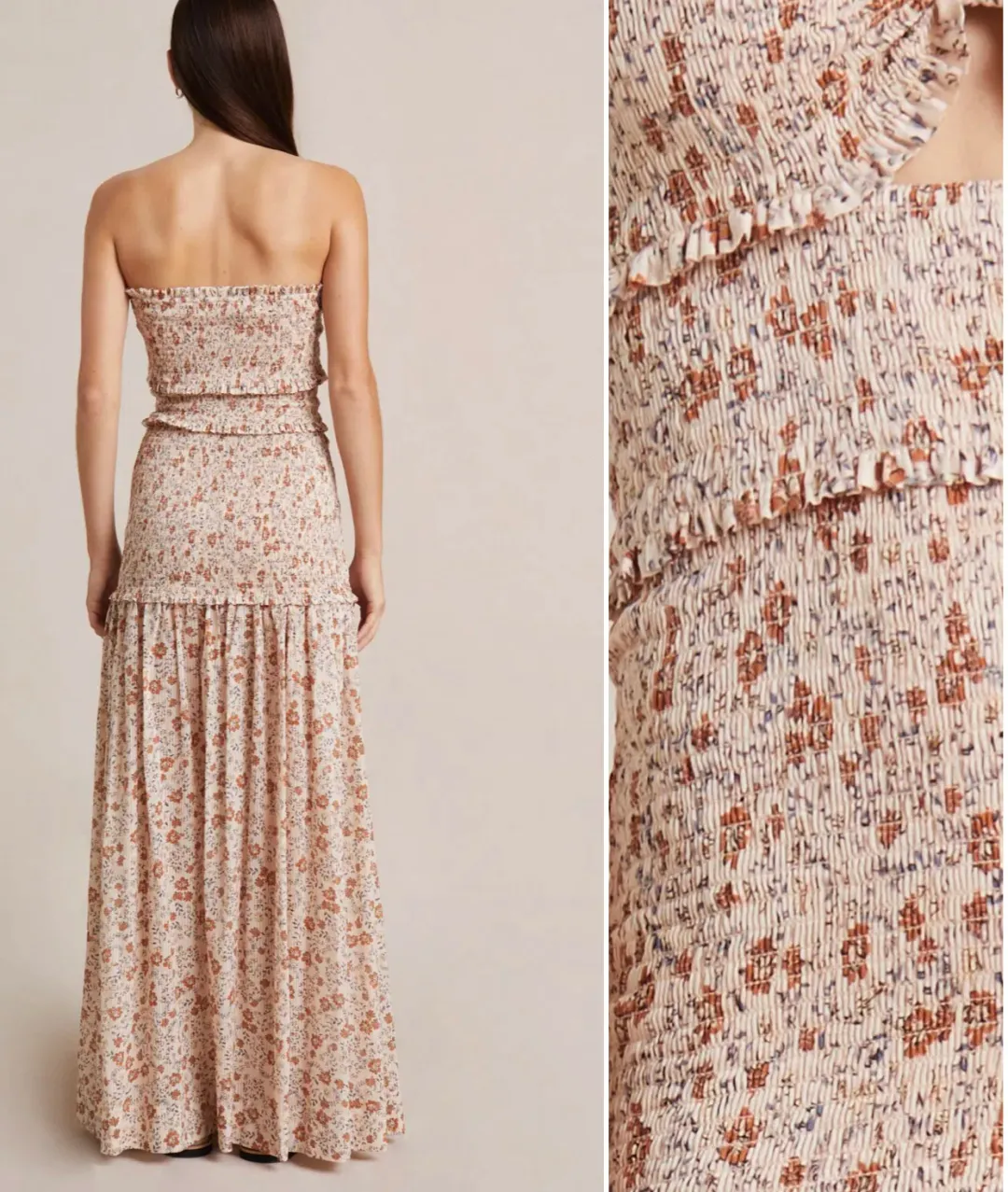 Вес & Bridge Janice Smocked Ruffle Maxi Dress for rent on The Volte - main image