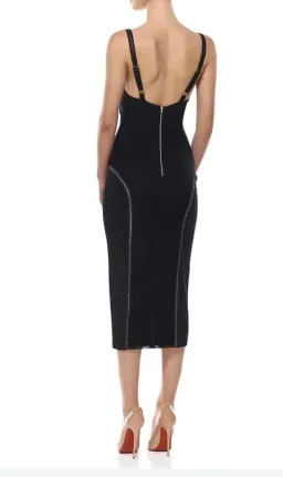 MISHA COLLECTION KATIE MIDI PENCIL DRESS - BLACK for rent on The Volte - image 2