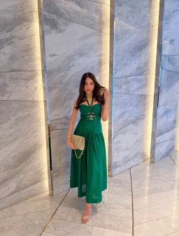 Zimmermann Daylight Knot Midi Dress Emerald Size 0 / AU 8 for rent on The Volte - image 1
