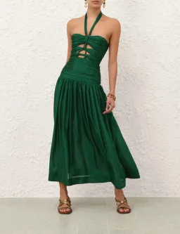 Zimmermann Daylight Knot Midi Dress Emerald Size 0 / AU 8 for rent on The Volte - image 2