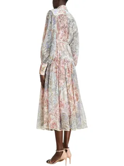 Zimmermann Lucky Bound Midi Dress Size 3 / AU 14 Silk Paisley Floral Print Long Sleeve for rent on The Volte - image 3