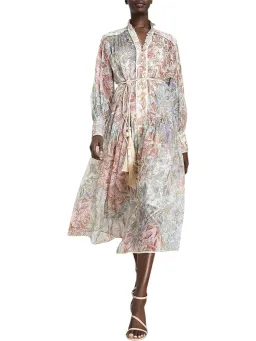 Zimmermann Lucky Bound Midi Dress Size 3 / AU 14 Silk Paisley Floral Print Long Sleeve for rent on The Volte - image 1