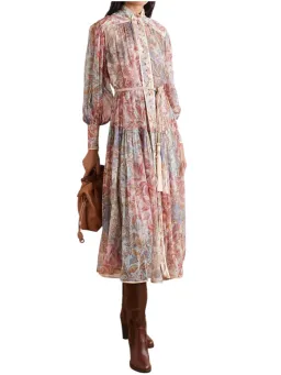 Zimmermann Lucky Bound Midi Dress Size 3 / AU 14 Silk Paisley Floral Print Long Sleeve for rent on The Volte - image 4