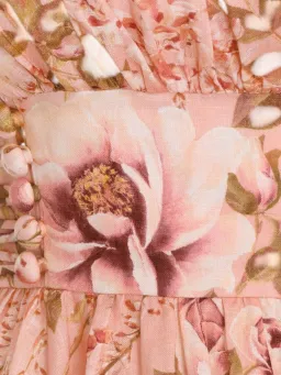 Zimmermann Rosa Laced Picnic Dress Size 4 / AU 16 Linen Pink Floral Print Midi for rent on The Volte - image 6