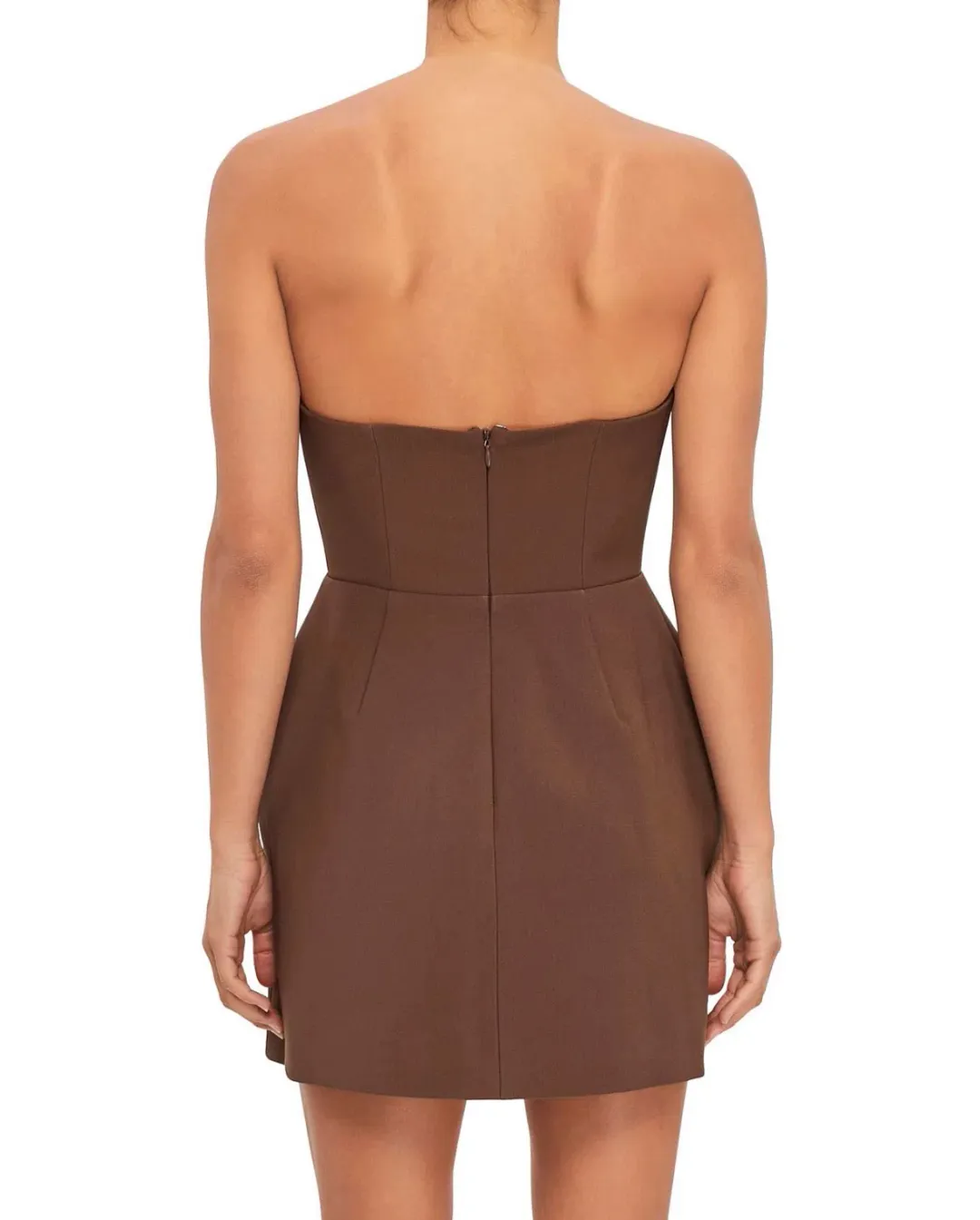 Odd muse brown strapless mini dress in a Extra Large for rent on The Volte - main image