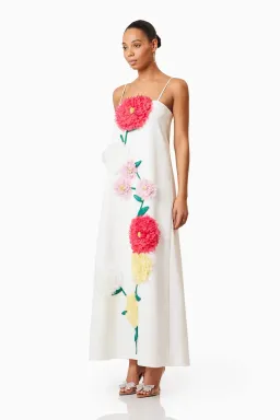 Buttercup Embroidered Maxi Dress in White Size S for rent on The Volte - image 3