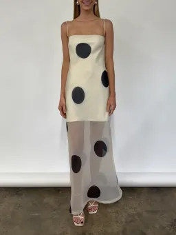 By Nicola Mila Maxi Dress In Ivory Polka Size 10 for rent on The Volte - image 1