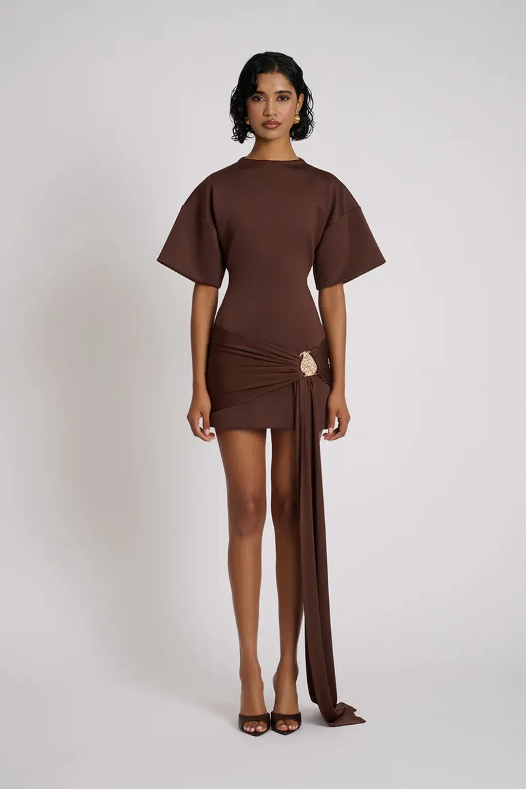 Eliya the Label Maxine Dress - Chocolate for rent on The Volte - main image