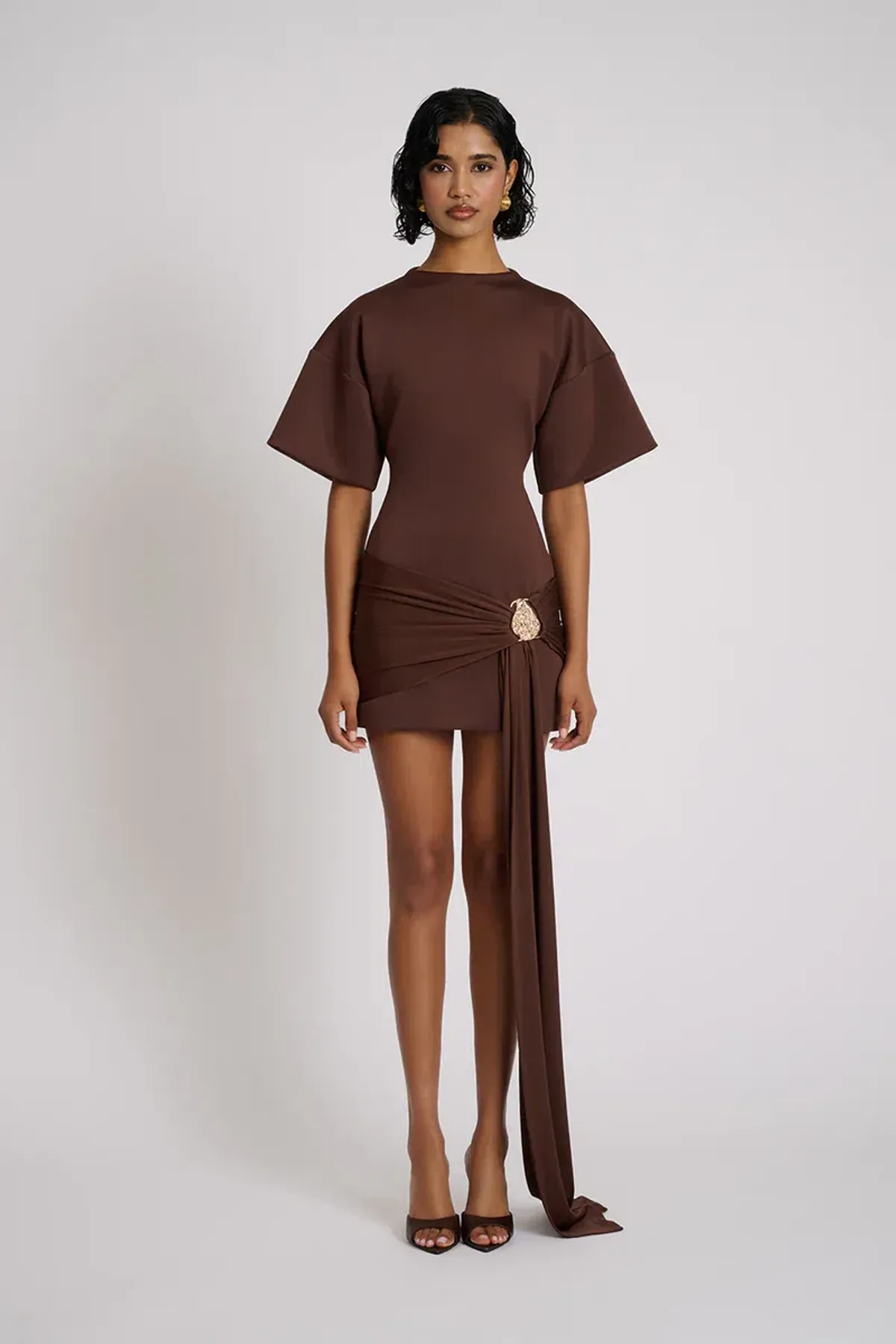 Eliya the Label Maxine Dress - Chocolate for rent on The Volte - main image