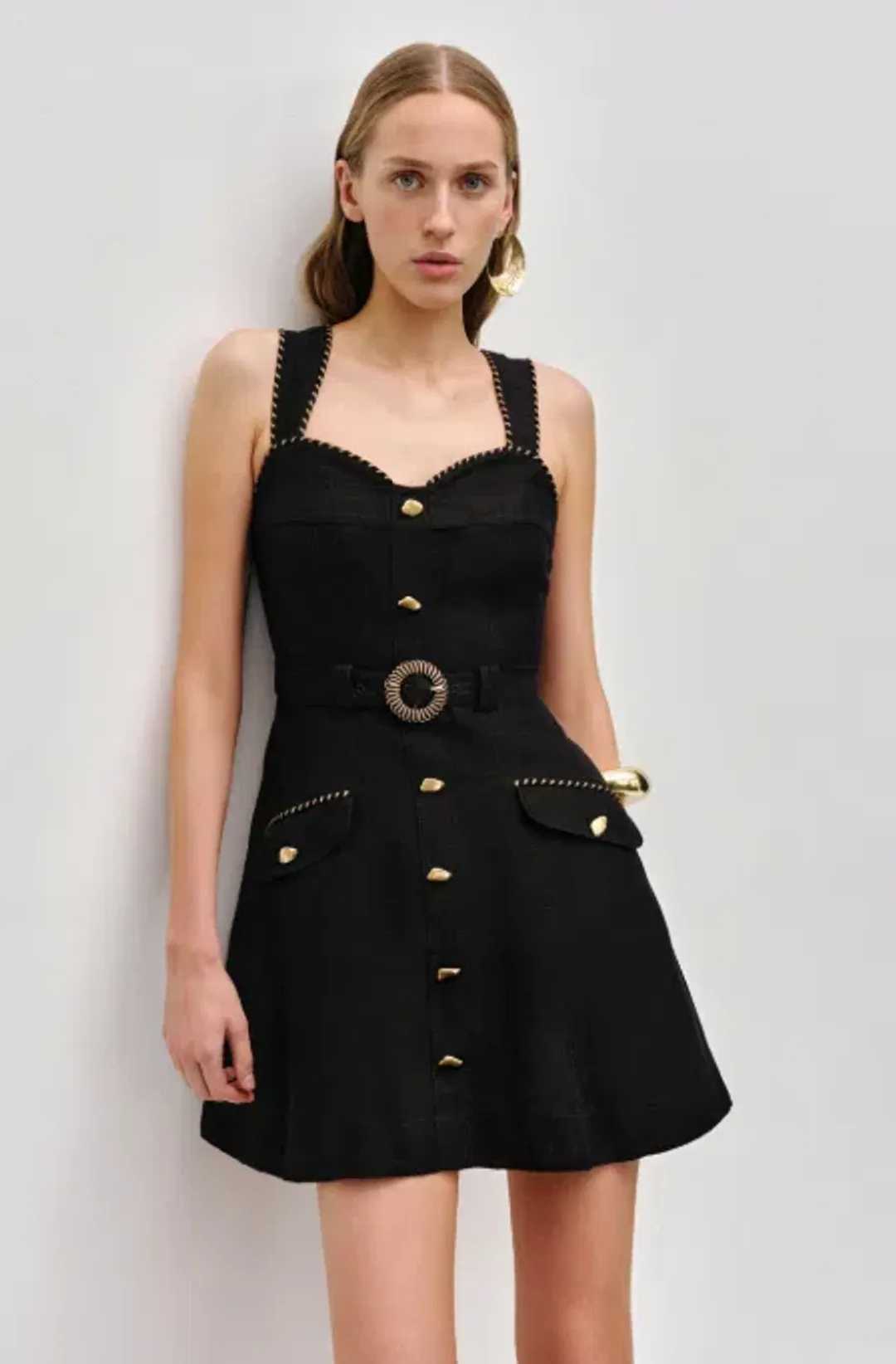 Aje Celeste Utility Black Mini Dress - 10 for rent on The Volte - main image