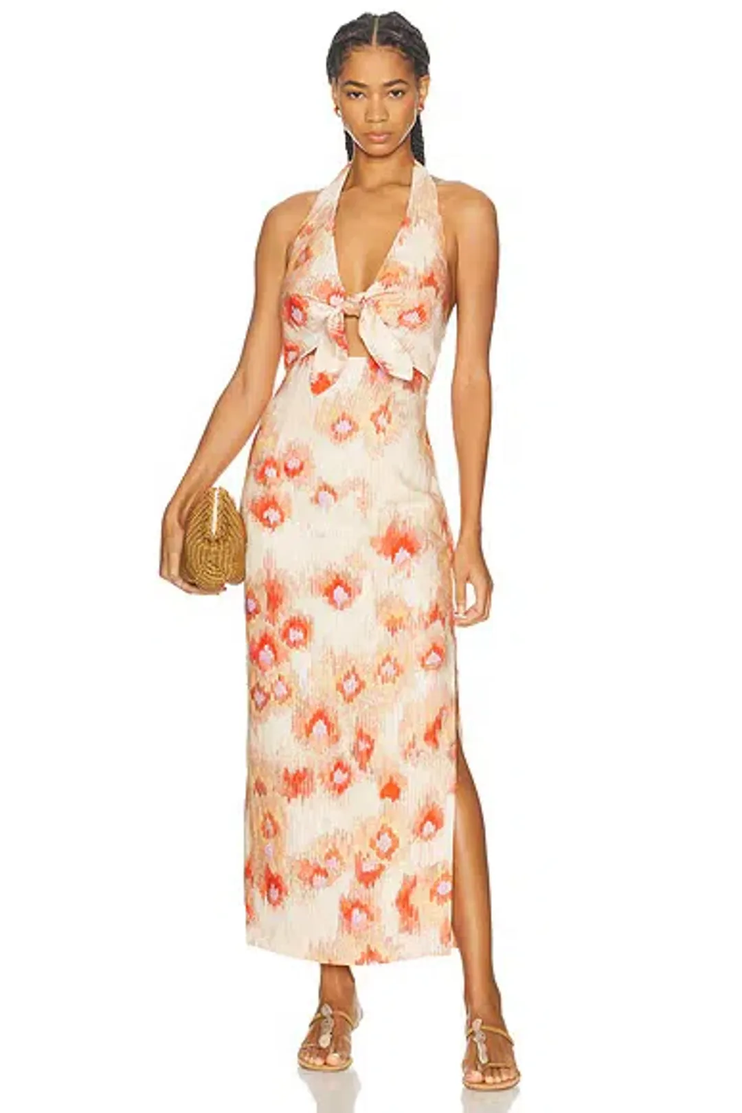 SIR The Label FIORELLA TIE MIDI DRESS size 6 for rent on The Volte - main image