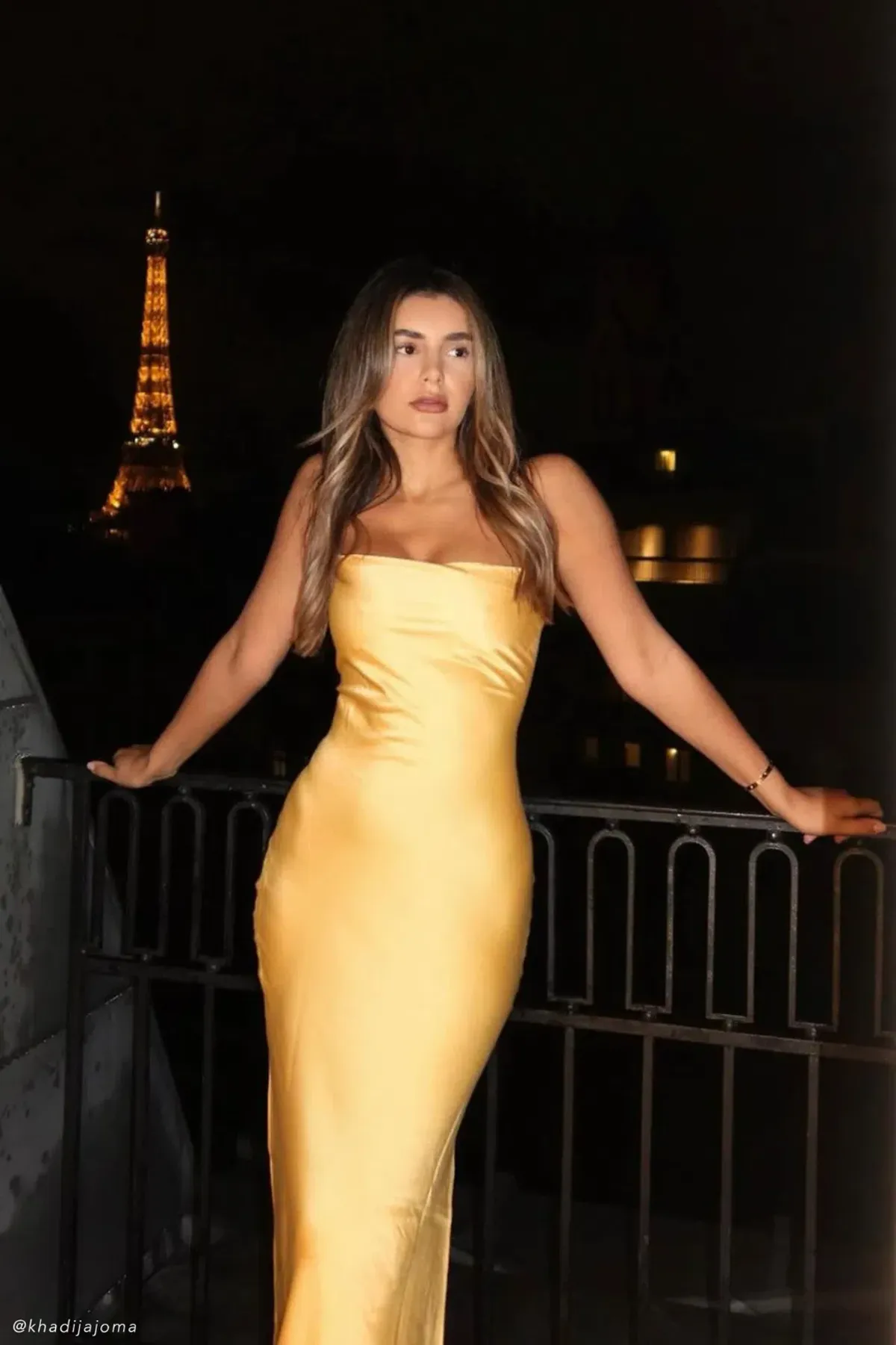Sydney Straight Neck Slip Maxi Dress - Yellow - Image 3