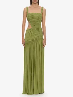 Christopher Esber Orion Separation Gown in Green Olive AU 6 for rent on The Volte - image 1